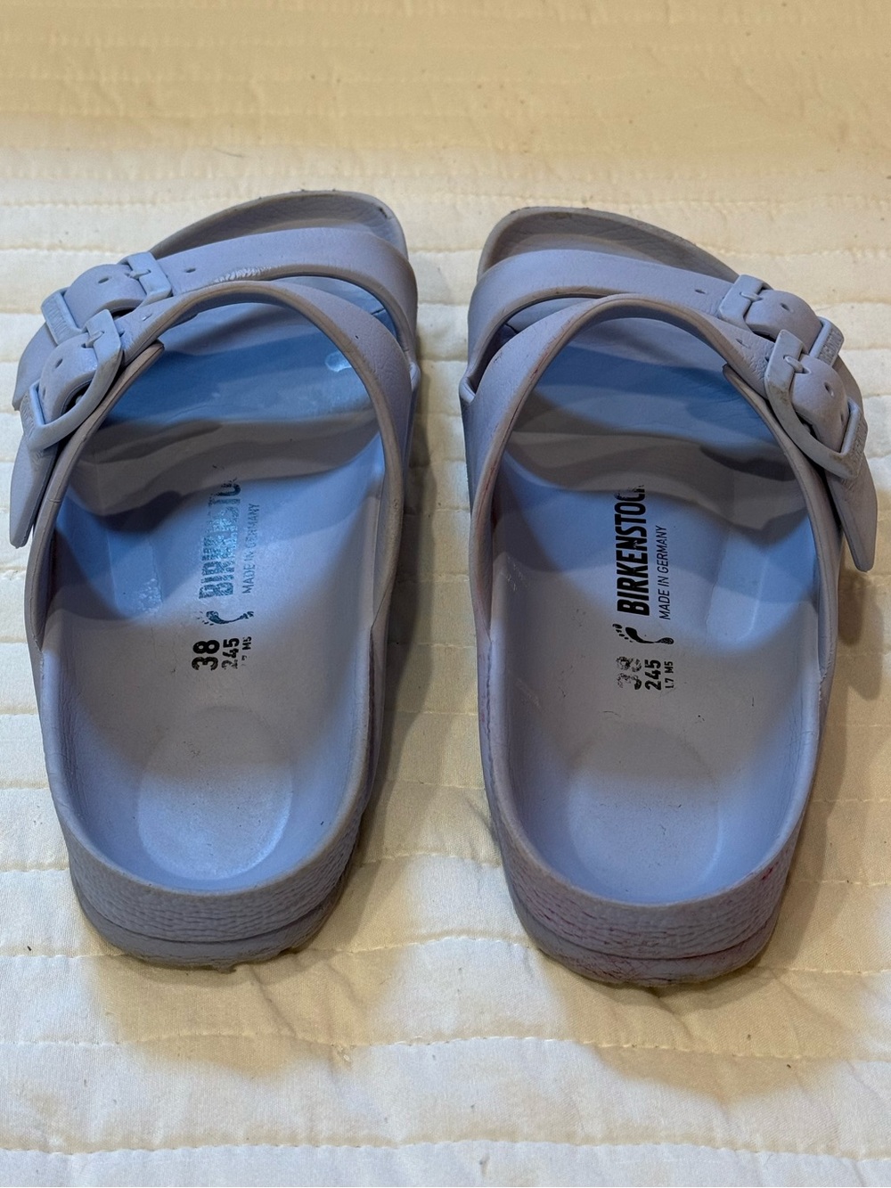 Birkenstock Arizona EVA Essentials Women's Two Strap Sandal Light Blue Size 38 - Picture 3 of 12